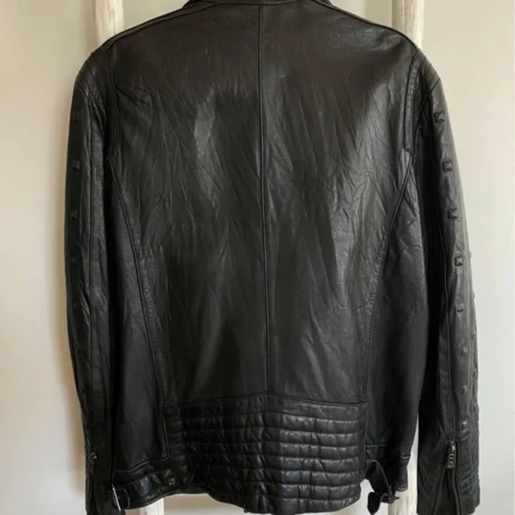 Affliction Black Premium Leather Motorcycle Jacket